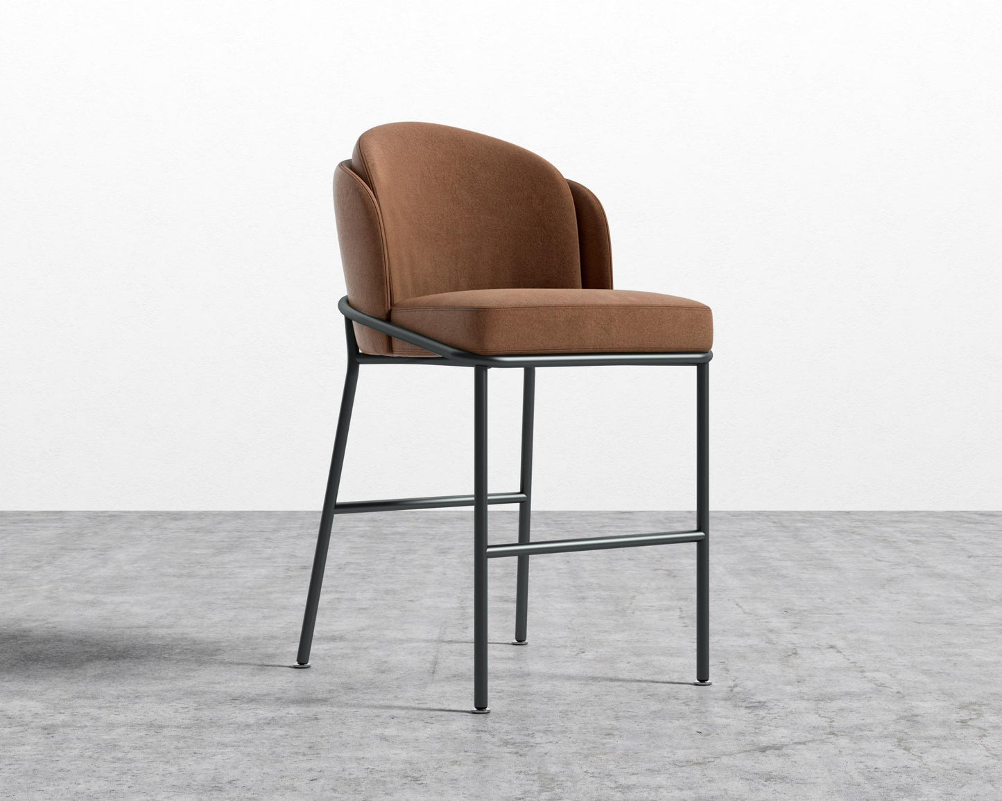 Angelo Counter Stool - Venice Suede - Cider - Black