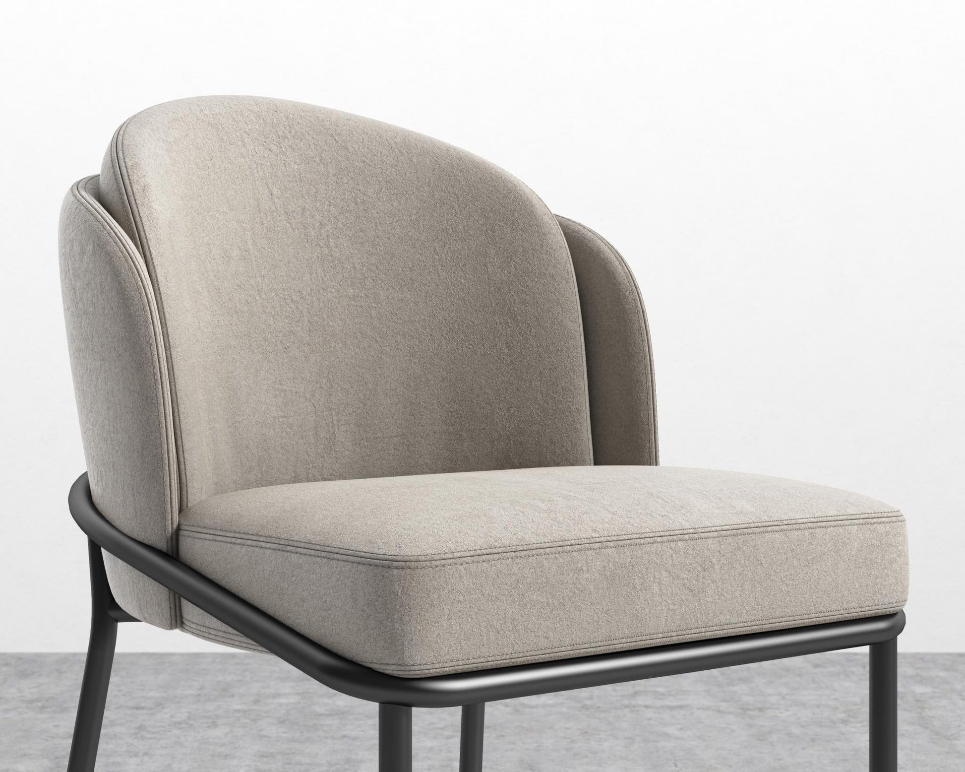 Angelo Counter Stool - Venice Suede - Latte - Black