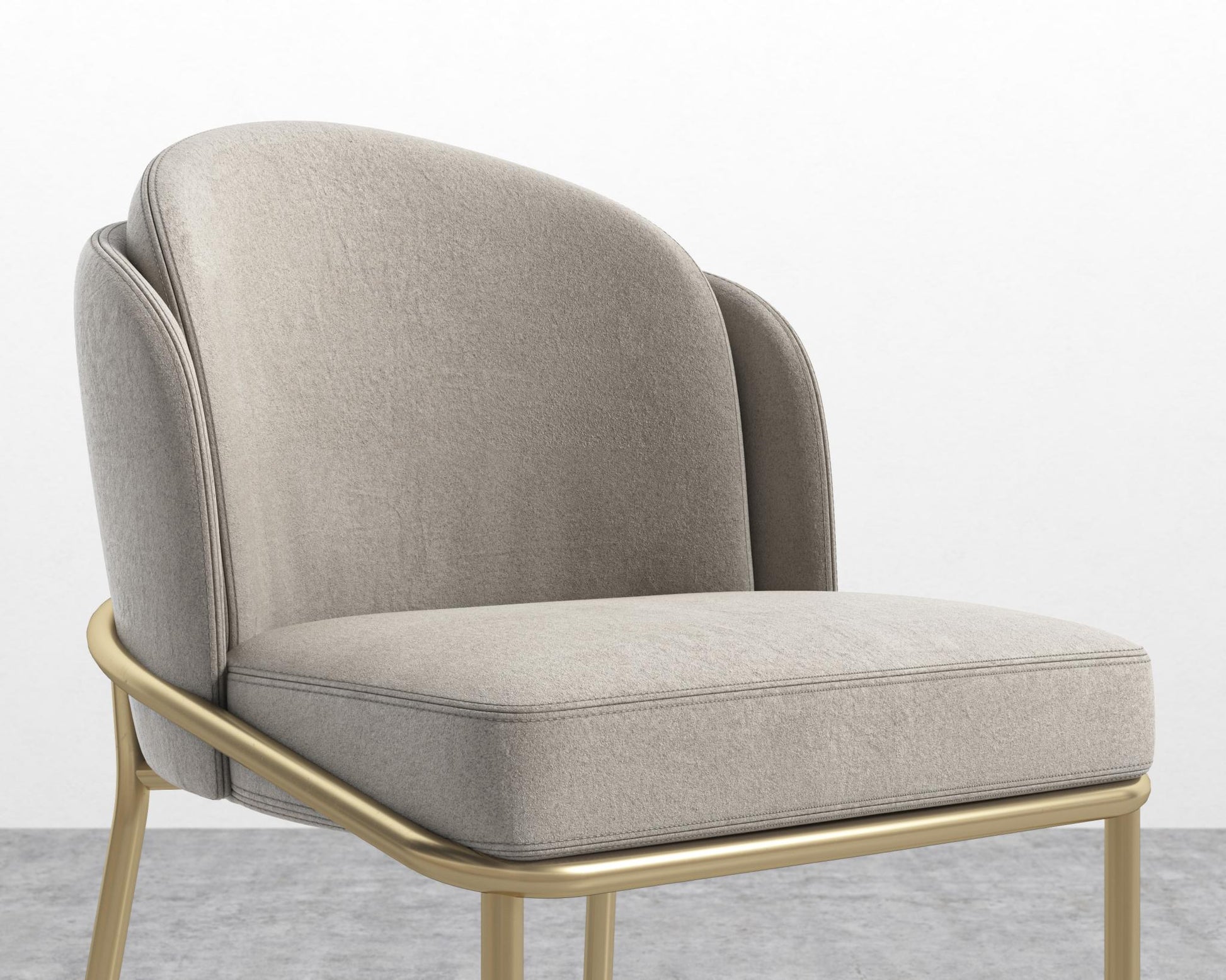 Angelo Counter Stool - Venice Suede - Latte - Brass