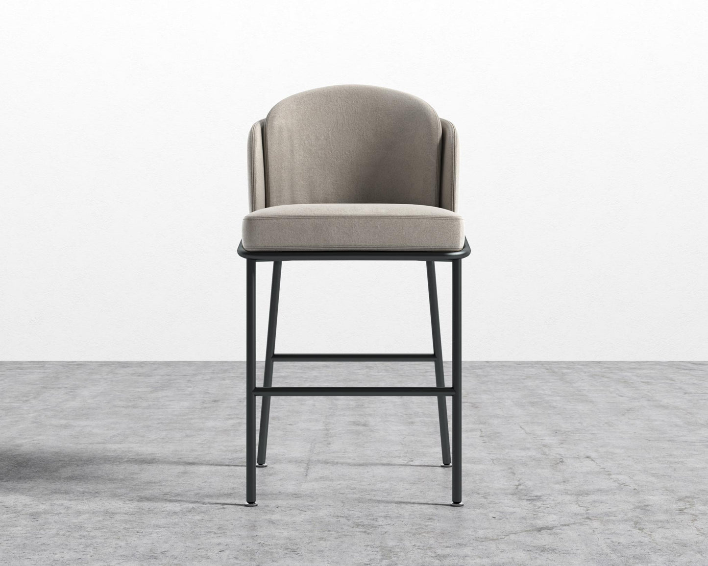 Angelo Counter Stool - Venice Suede - Latte - Black