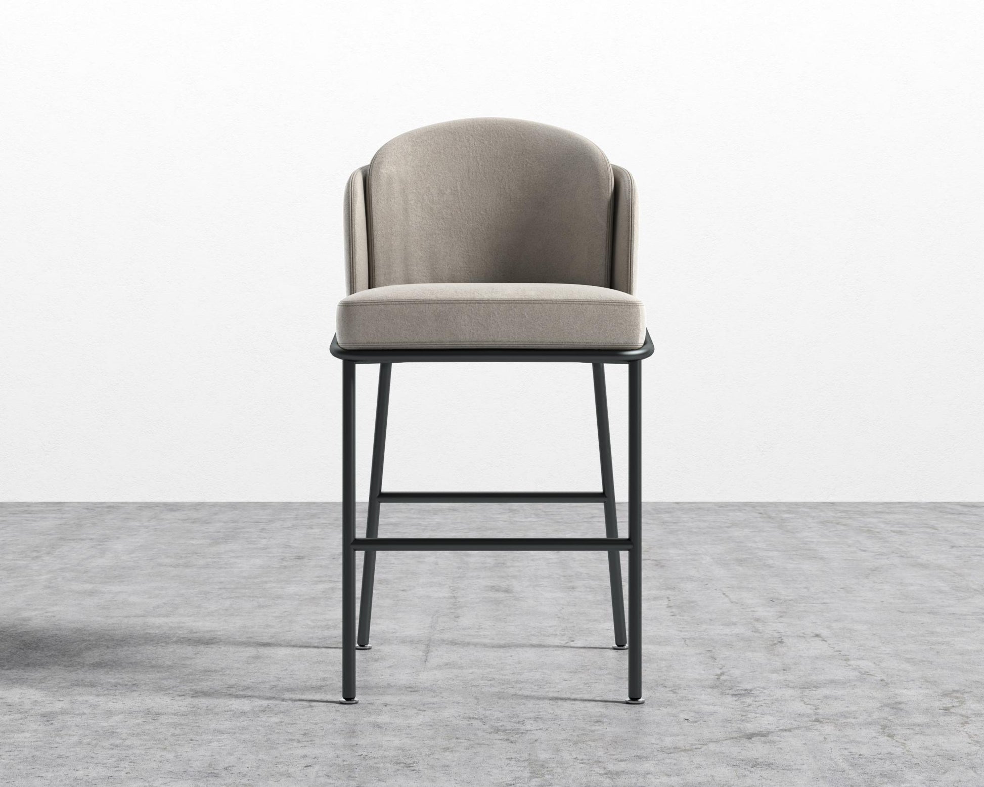 Angelo Counter Stool - Venice Suede - Latte - Black