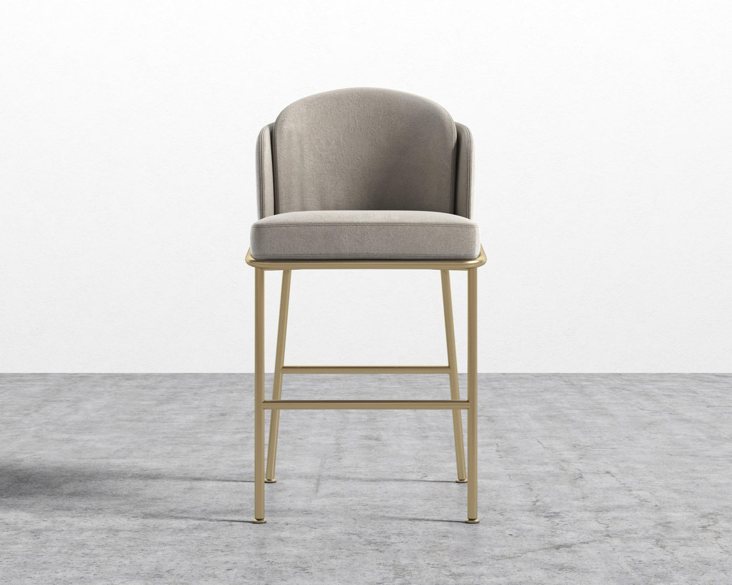 Angelo Counter Stool - Venice Suede - Latte - Brass
