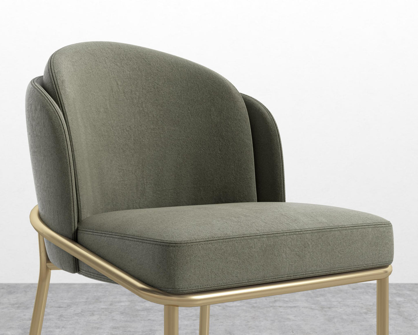 Angelo Counter Stool - Venice Suede - Sage - Brass