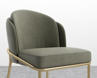 Angelo Counter Stool - Venice Suede - Sage - Brass