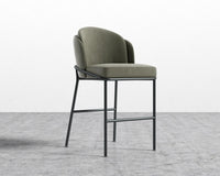 Angelo Counter Stool - Venice Suede - Sage - Black