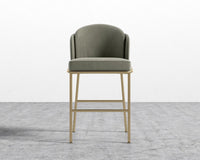 Angelo Counter Stool - Venice Suede - Sage - Brass