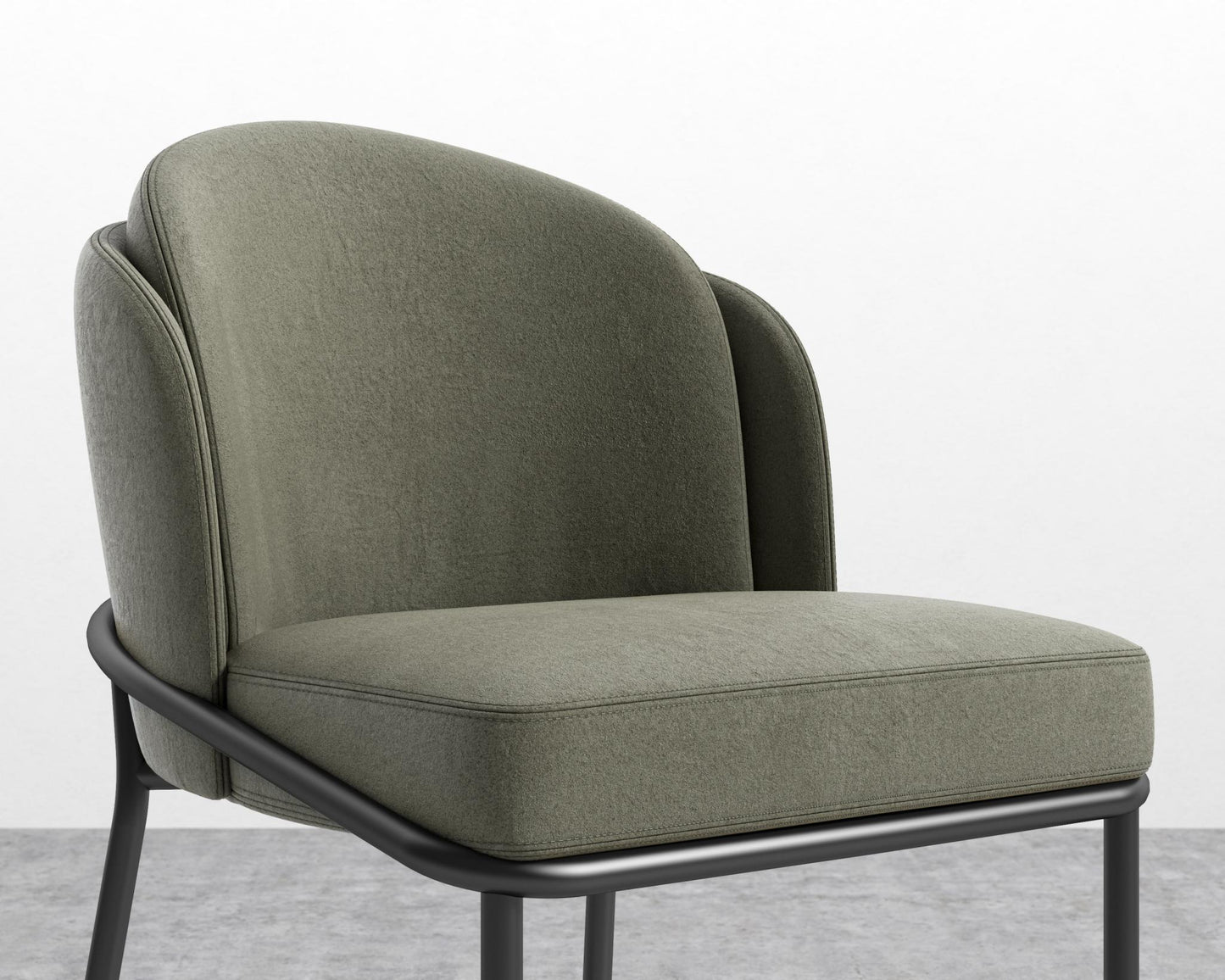 Angelo Counter Stool - Venice Suede - Sage - Black