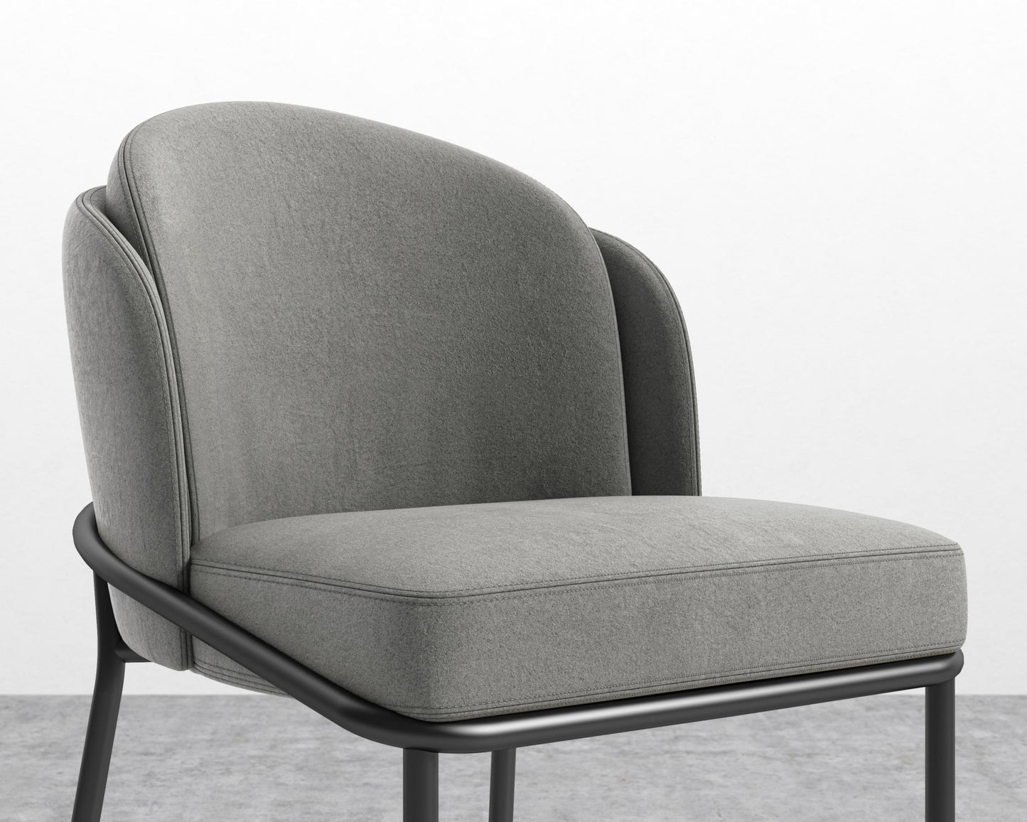 Angelo Counter Stool - Venice Suede - Strato - Black