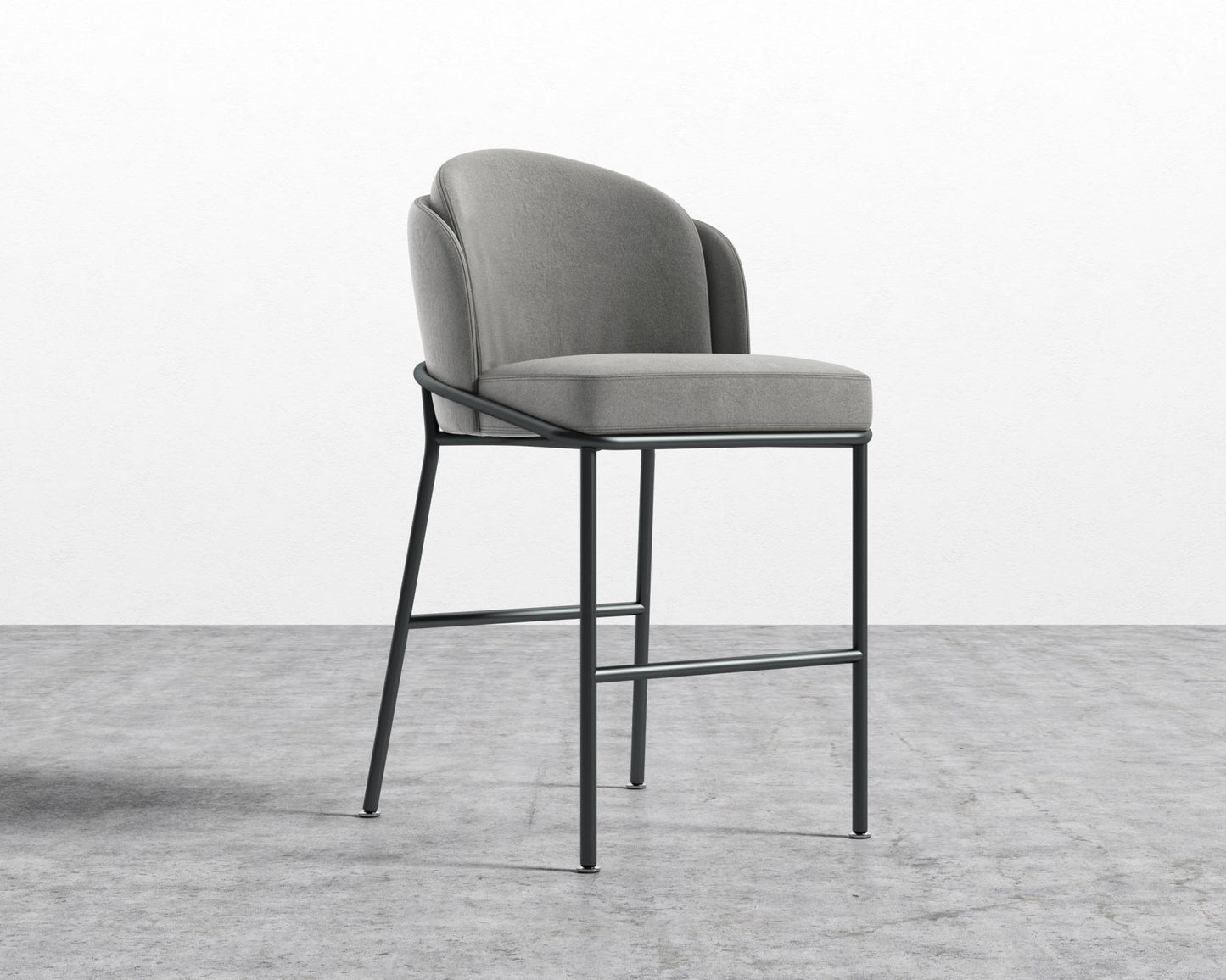 Angelo Counter Stool - Venice Suede - Strato - Black