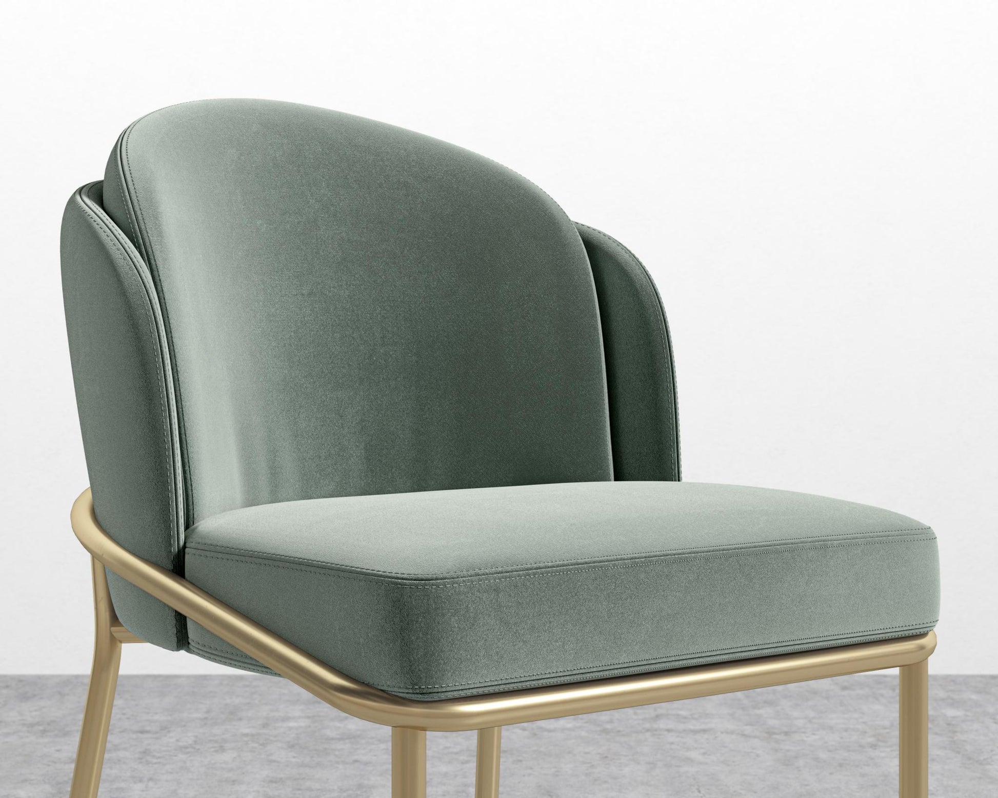 Angelo Counter Stool - Plush Velvet - Moonstone - Brass