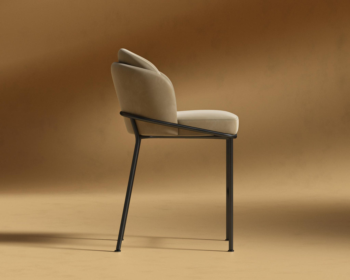 Angelo Counter Stool - Plush Velvet - Dune - Black