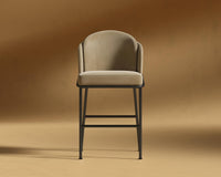 Angelo Counter Stool - Plush Velvet - Dune - Black