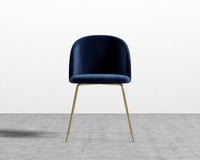Iris Chair - Plush Velvet Cobalt - Brass Base