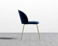 Iris Chair - Plush Velvet Cobalt - Brass Base