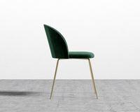 Iris Chair - Plush Velvet Moss - Brass Base