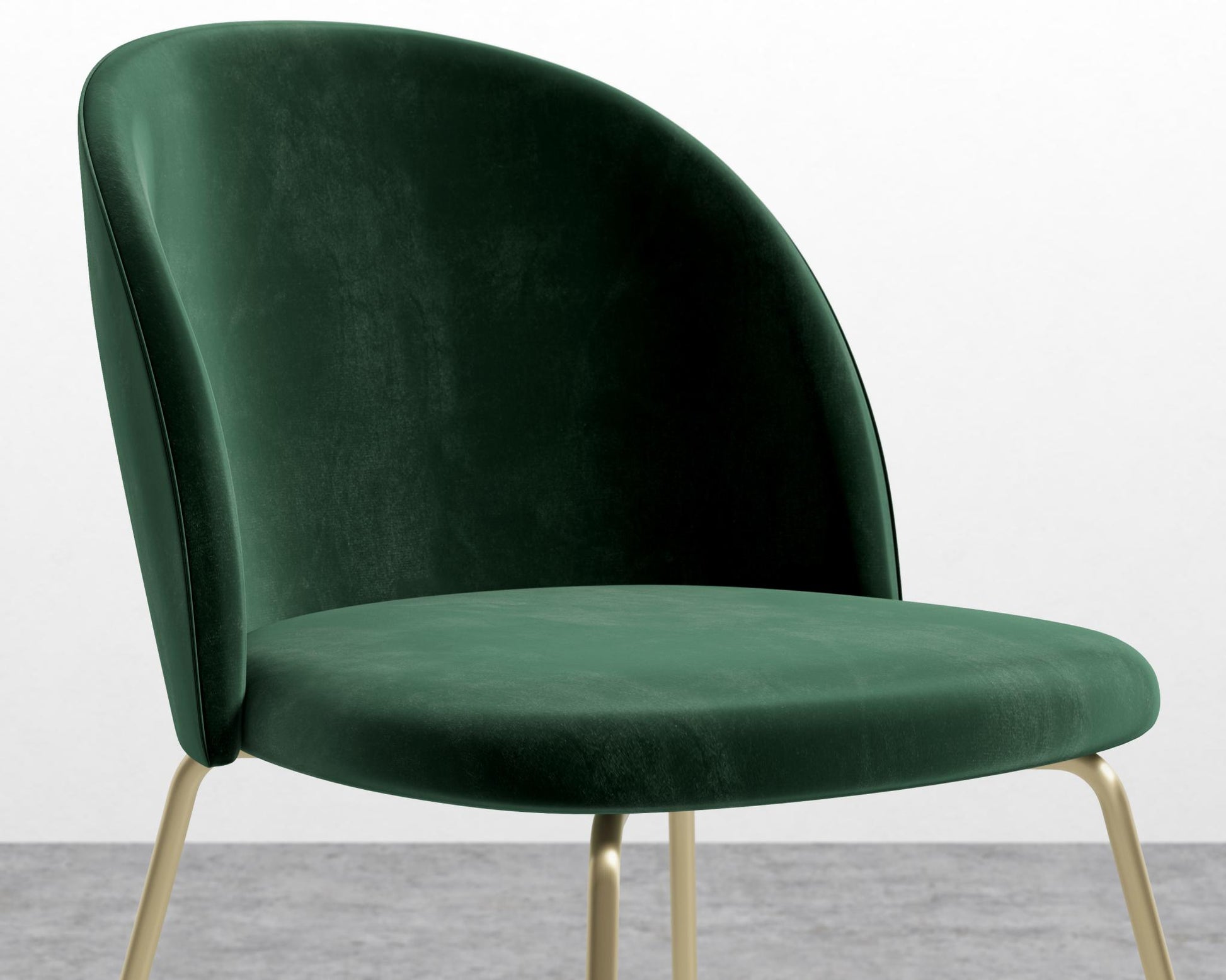Iris Chair - Plush Velvet Moss - Brass Base