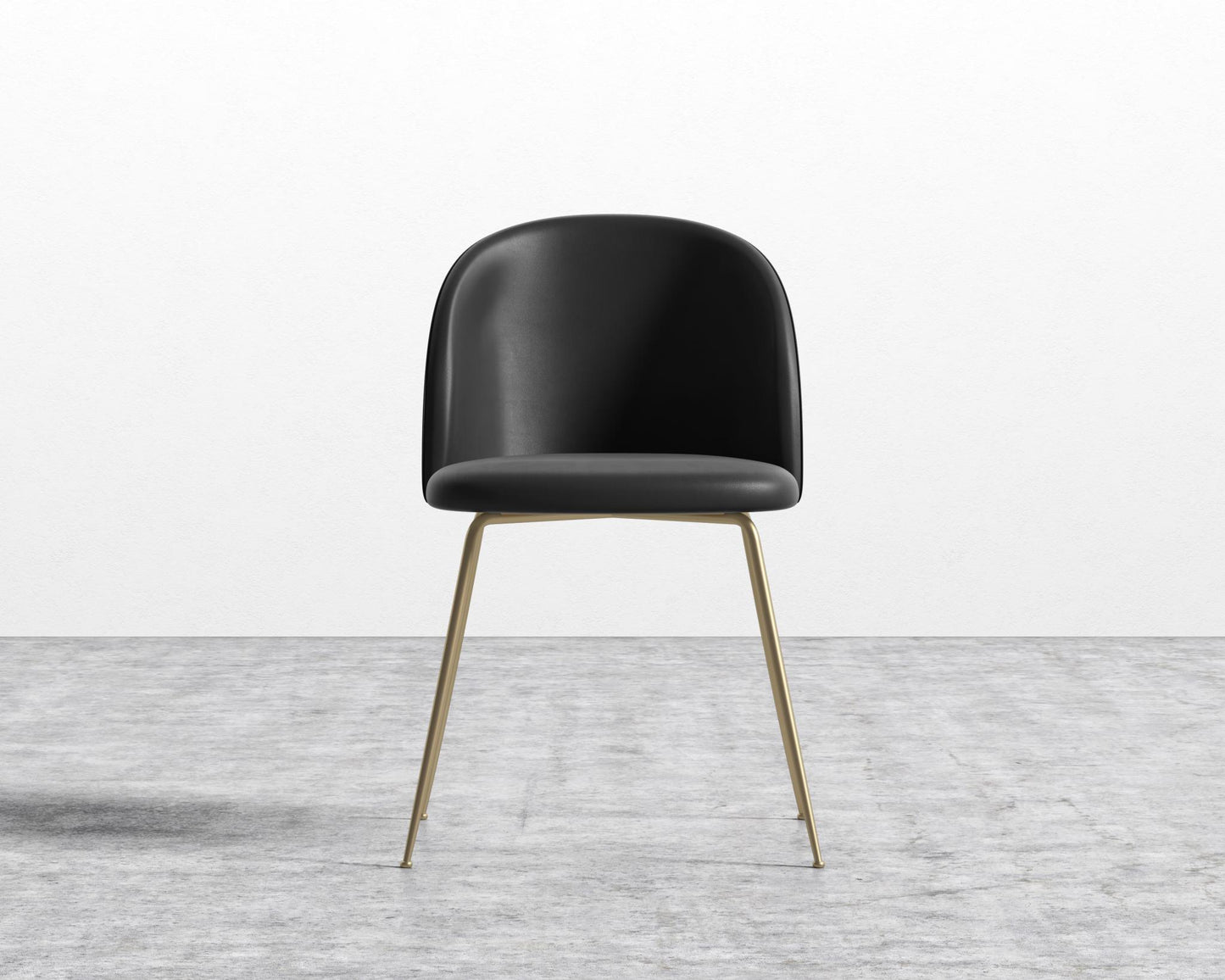 Iris Chair - Microfiber - Trento Jet Black - Brass Base