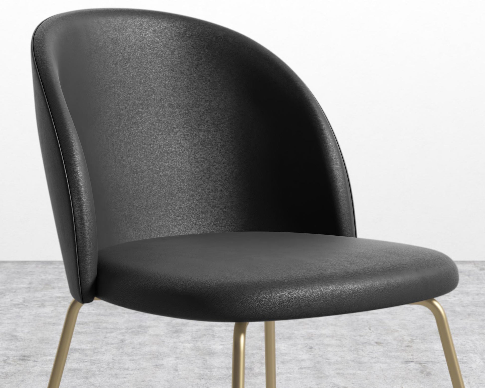 Iris Chair - Microfiber - Trento Jet Black - Brass Base