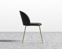 Iris Chair - Microfiber - Trento Jet Black - Brass Base