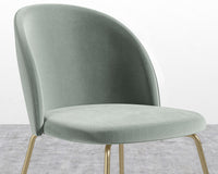 Iris Chair - Plush Velvet - Moonstone - Brass Base