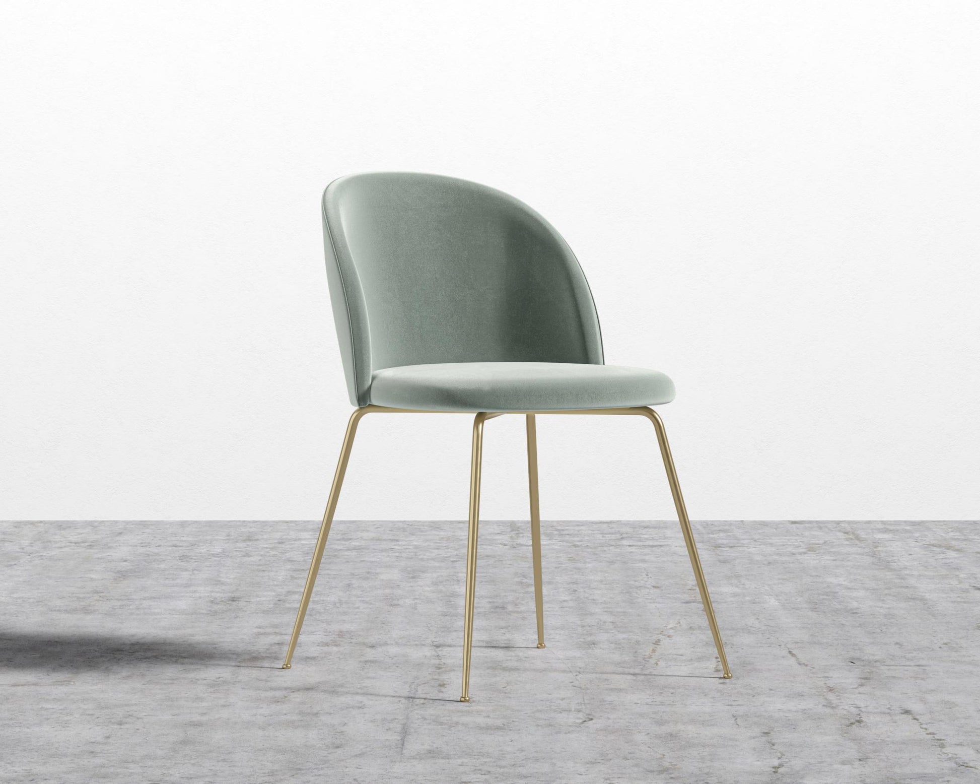 Iris Chair - Plush Velvet - Moonstone - Brass Base