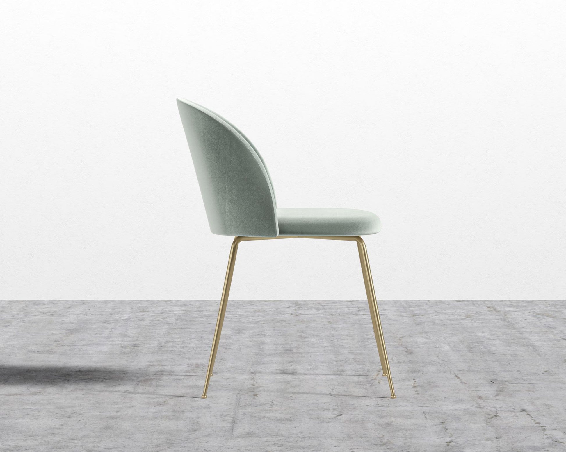 Iris Chair - Plush Velvet - Moonstone - Brass Base