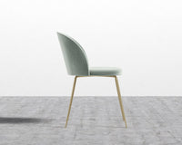 Iris Chair - Plush Velvet - Moonstone - Brass Base