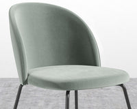 Iris Chair - Plush Velvet - Moonstone - Black Base