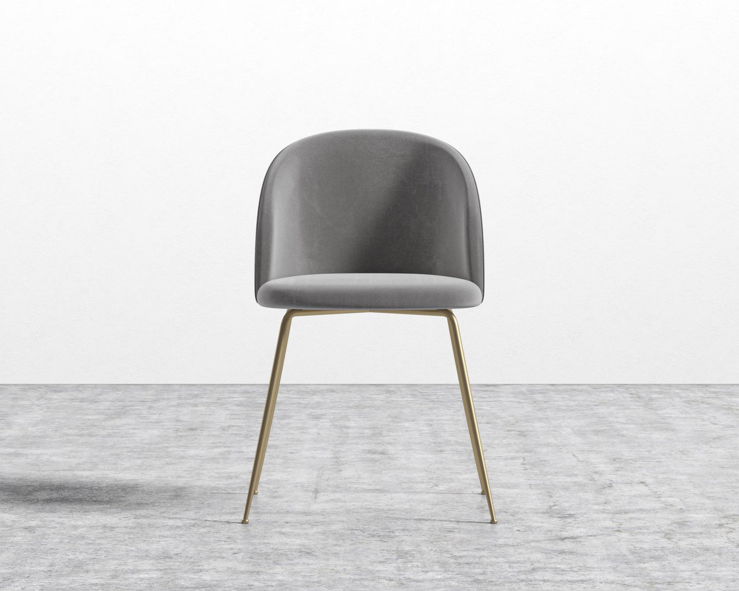 Iris Chair - Plush Velvet - Glacier Grey - Brass Base