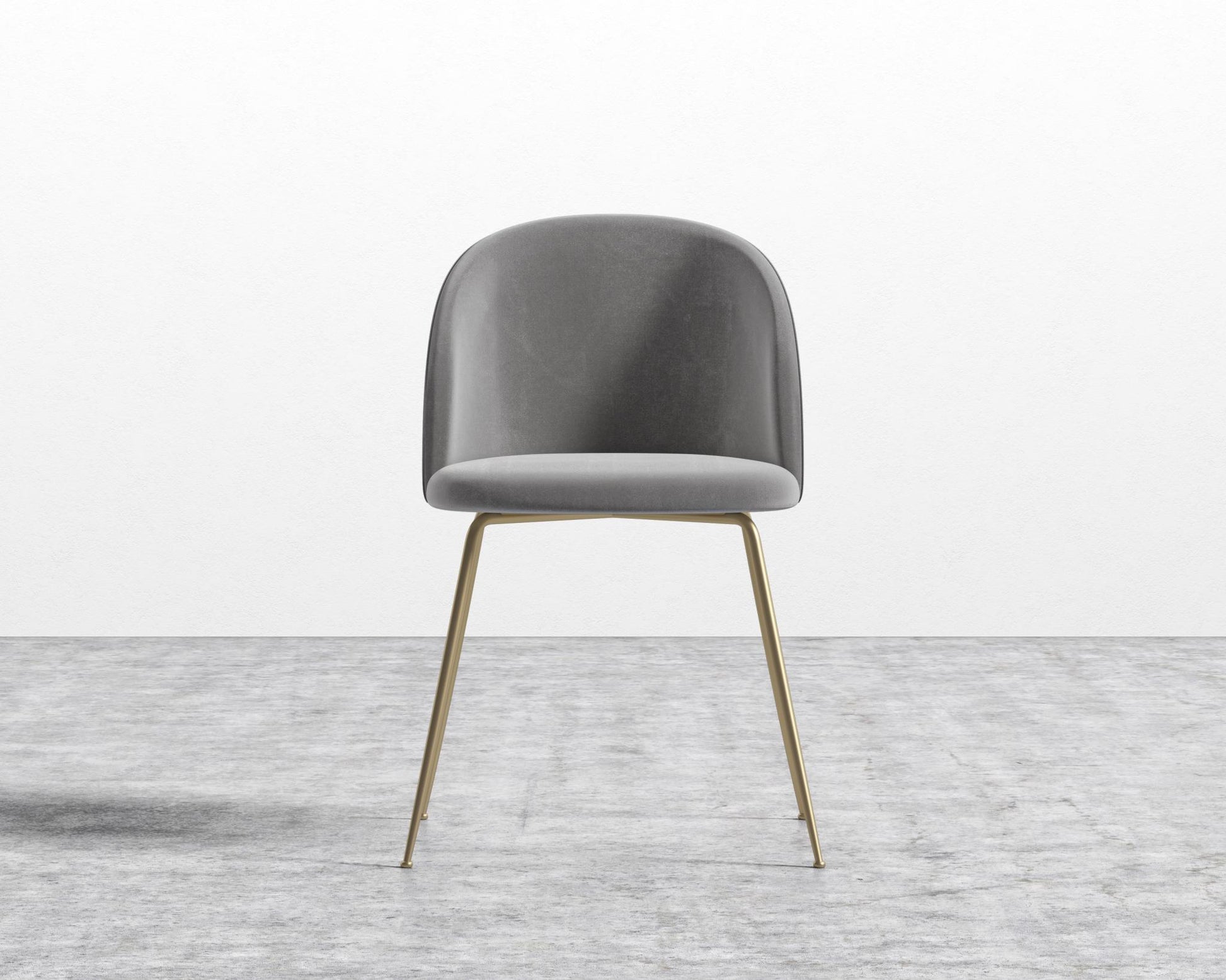 Iris Chair - Plush Velvet - Glacier Grey - Brass Base
