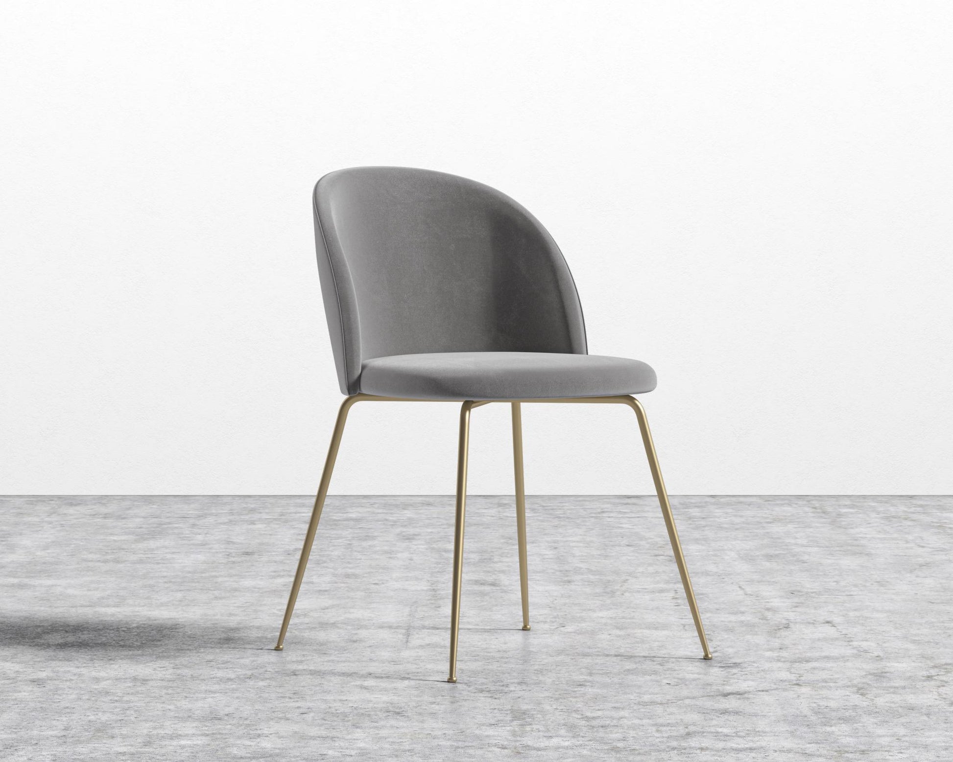 Iris Chair - Plush Velvet - Glacier Grey - Brass Base