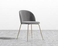 Iris Chair - Plush Velvet - Glacier Grey - Brass Base
