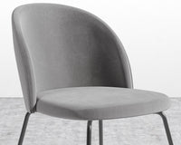 Iris Chair - Plush Velvet - Glacier Grey - Black Base