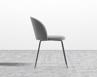 Iris Chair - Plush Velvet - Glacier Grey - Black Base