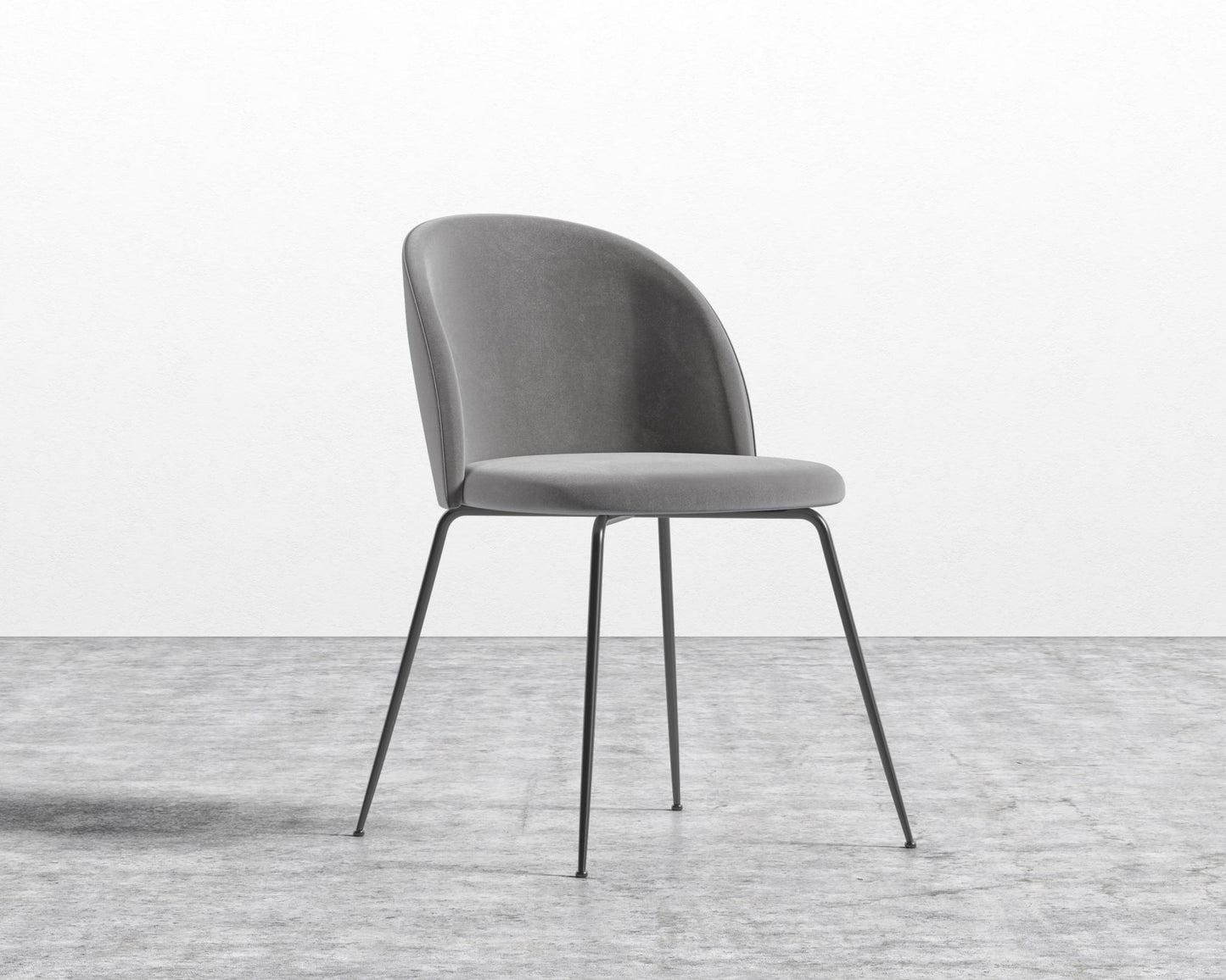 Iris Chair - Plush Velvet - Glacier Grey - Black Base