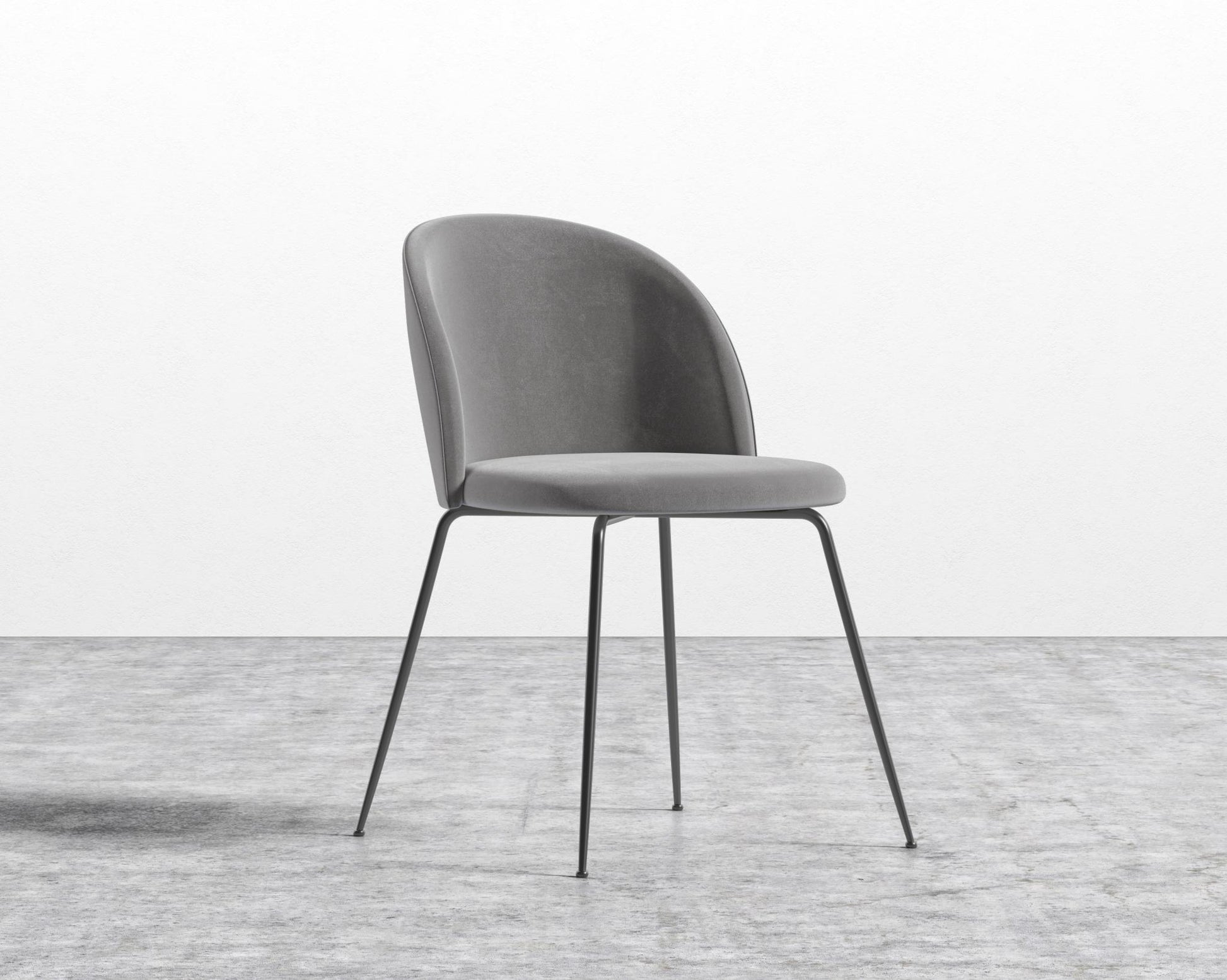 Iris Chair - Plush Velvet - Glacier Grey - Black Base