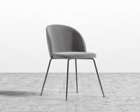 Iris Chair - Plush Velvet - Glacier Grey - Black Base