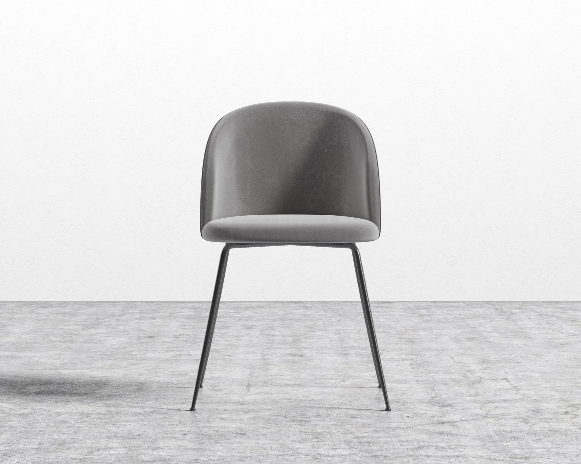 Iris Chair - Plush Velvet - Glacier Grey - Black Base