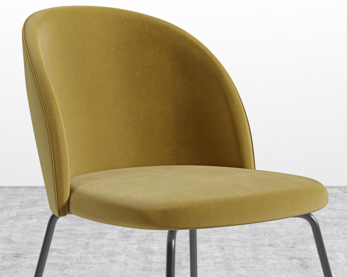 Iris Chair - Plush Velvet - Golden Beryl - Black Base