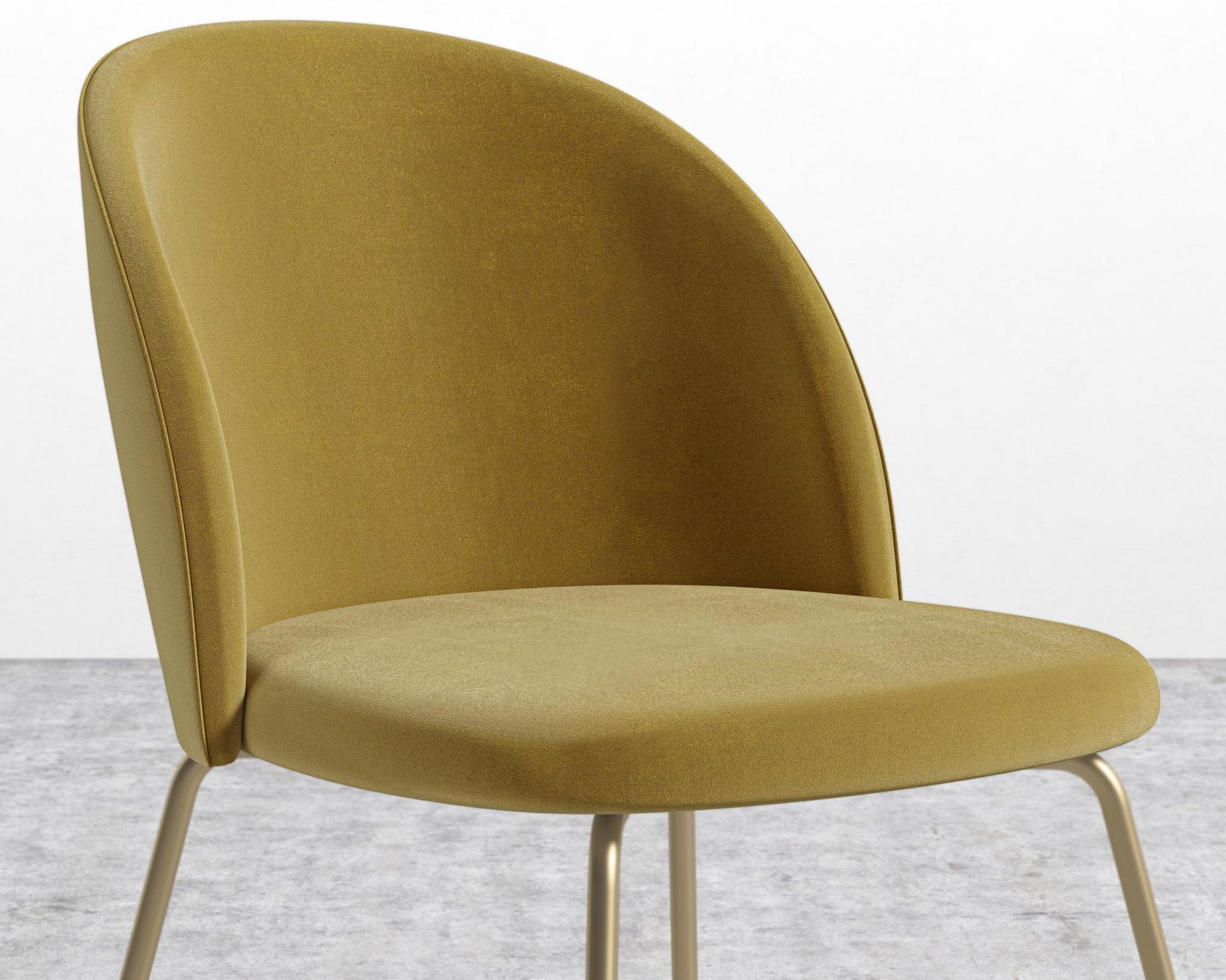Iris Chair - Plush Velvet - Golden Beryl - Brass Base