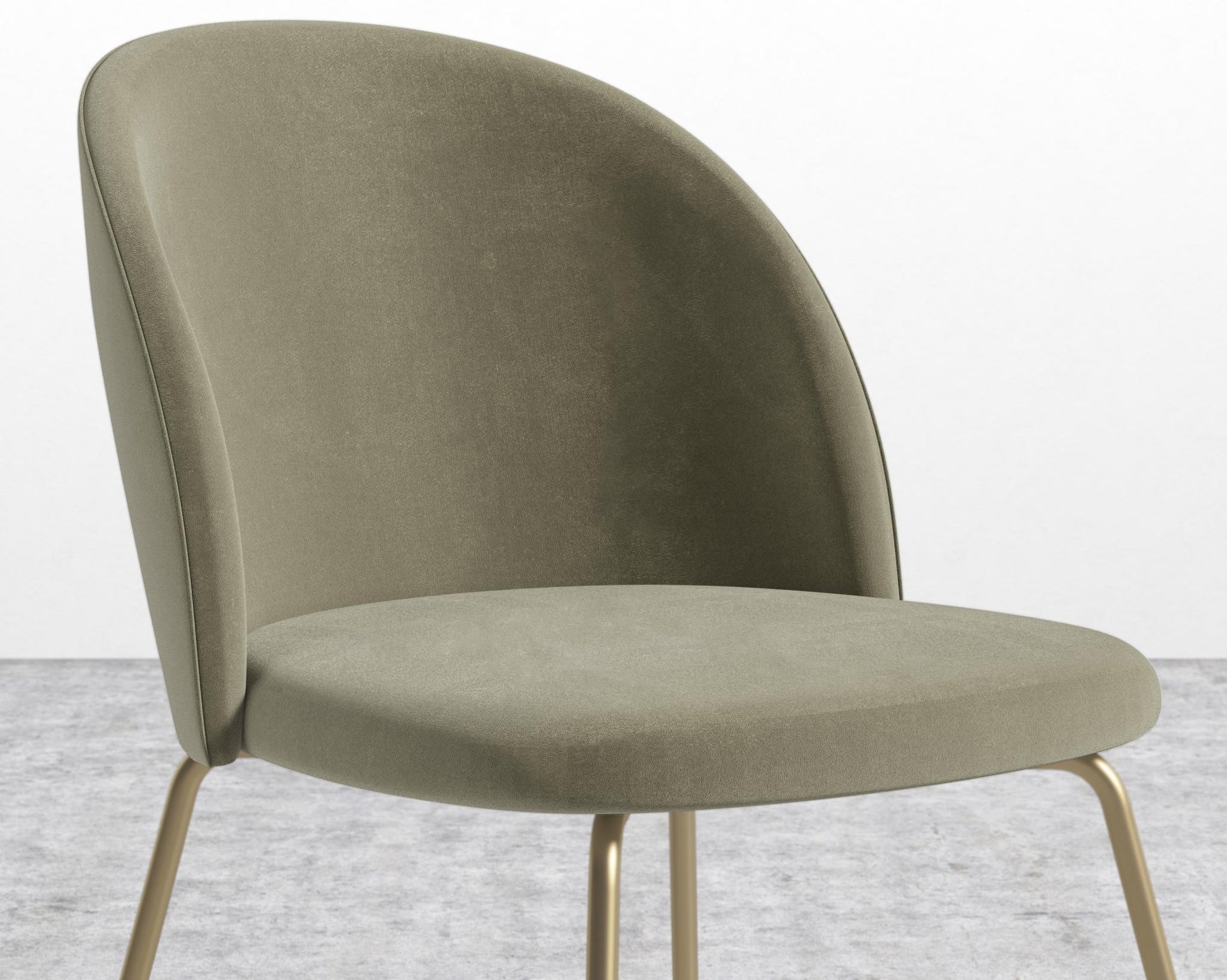 Iris Chair - Plush Velvet - Olive Green - Brass