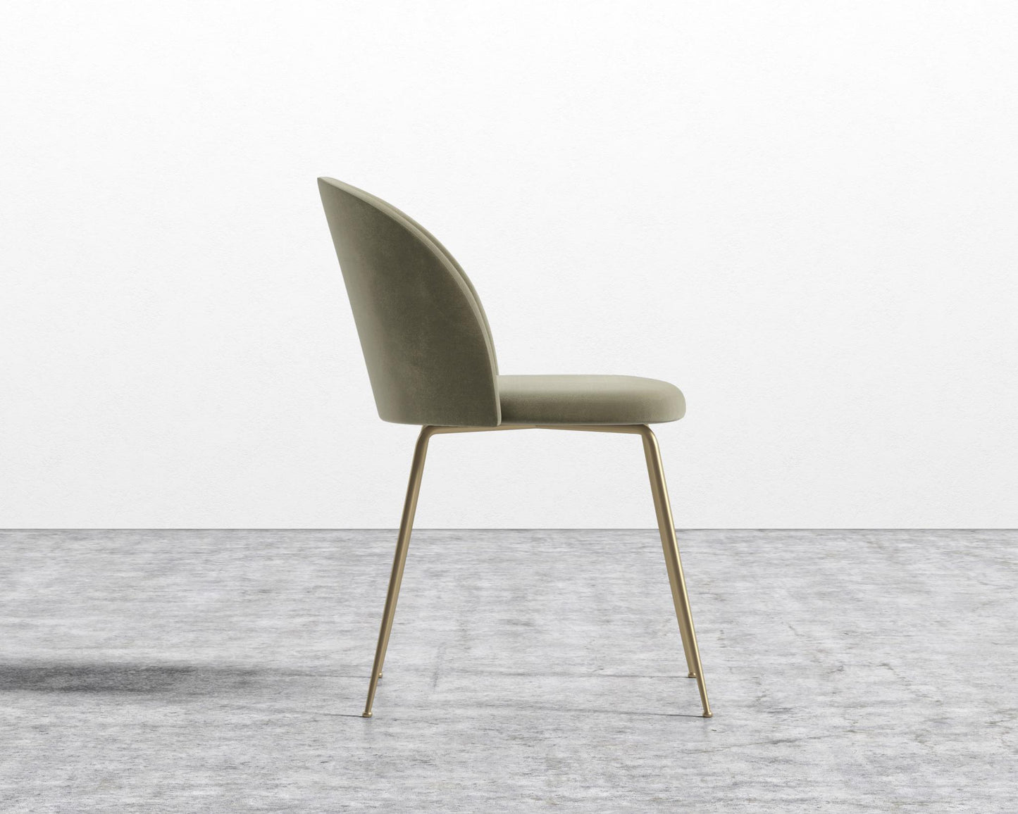 Iris Chair - Plush Velvet - Olive Green - Brass