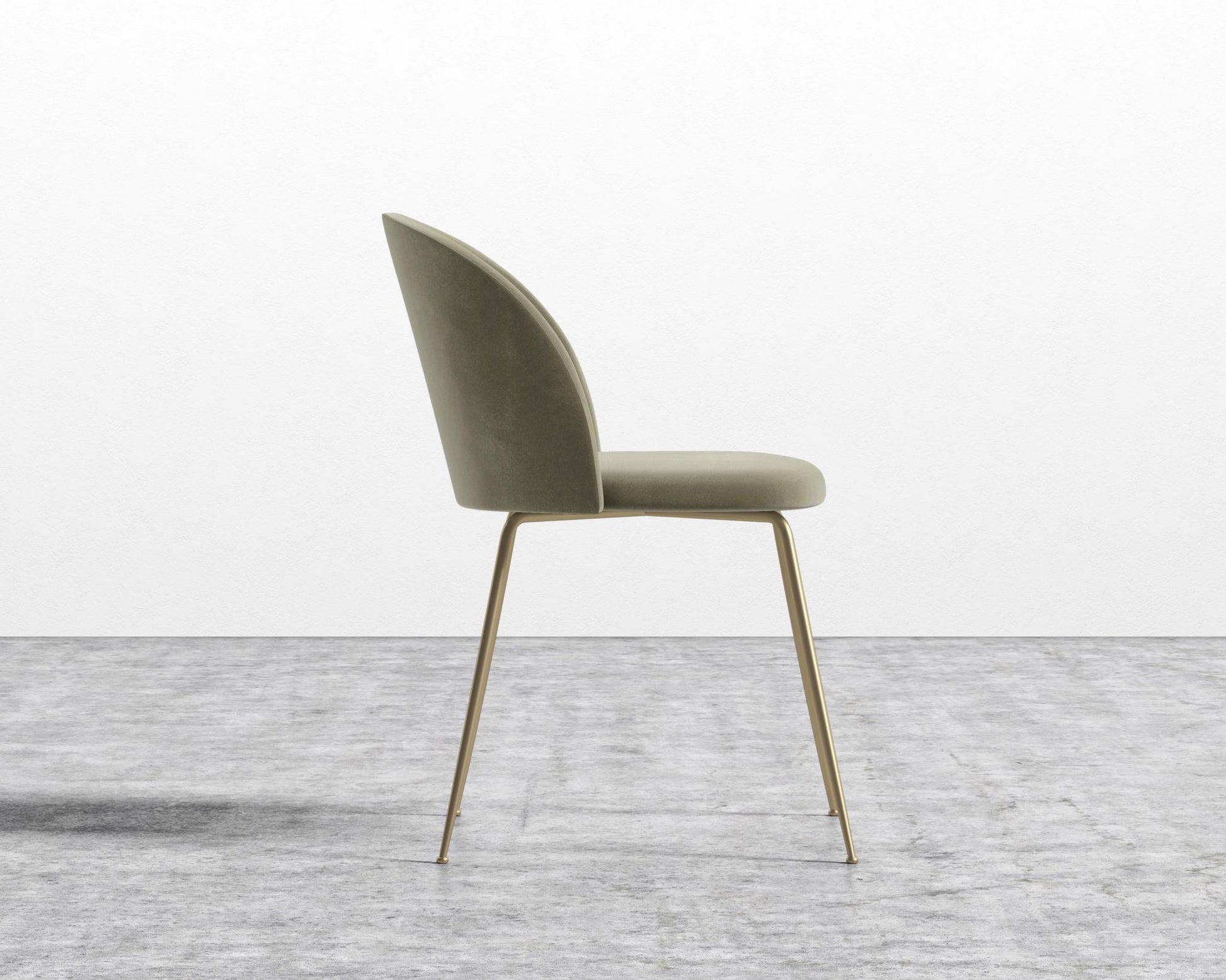 Iris Chair - Plush Velvet - Olive Green - Brass