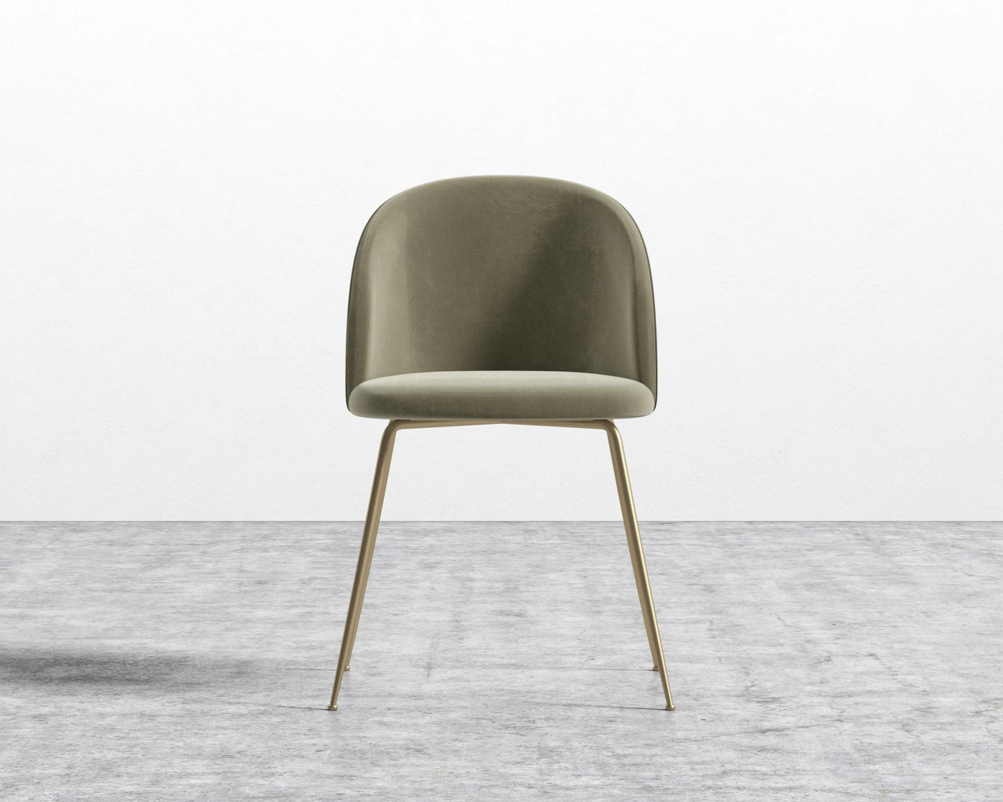 Iris Chair - Plush Velvet - Olive Green - Brass