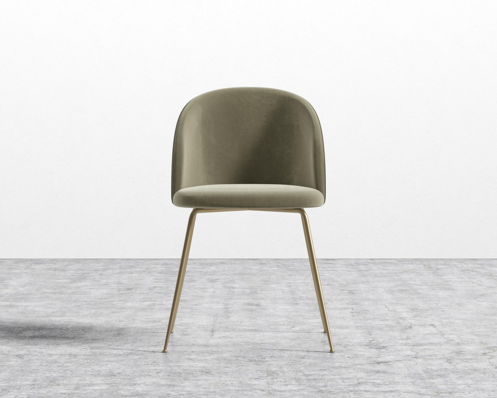 Iris Chair - Plush Velvet - Olive Green - Brass