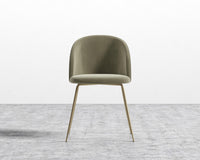 Iris Chair - Plush Velvet - Olive Green - Brass