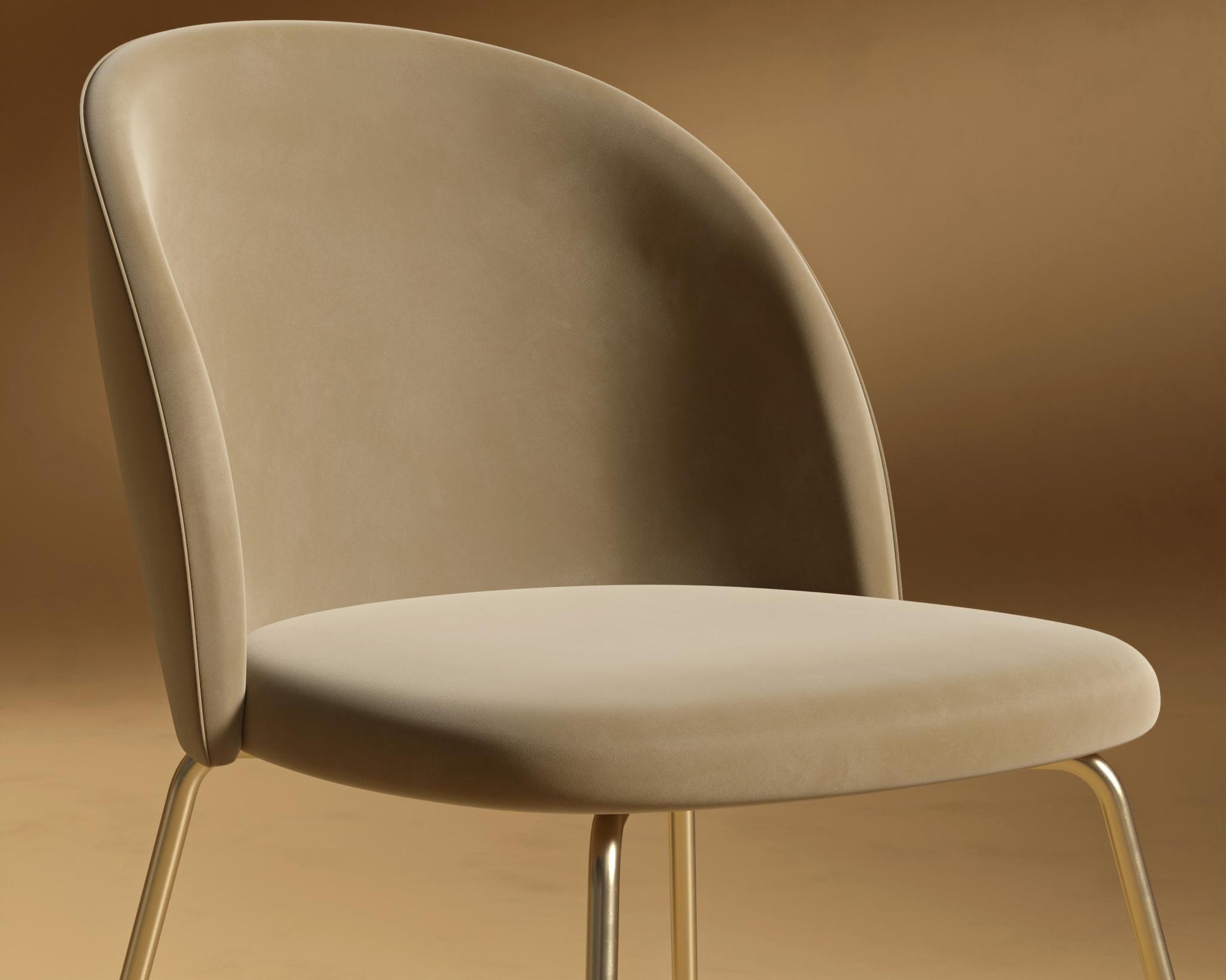 Iris Chair - Plush Velvet - Dune - Brass