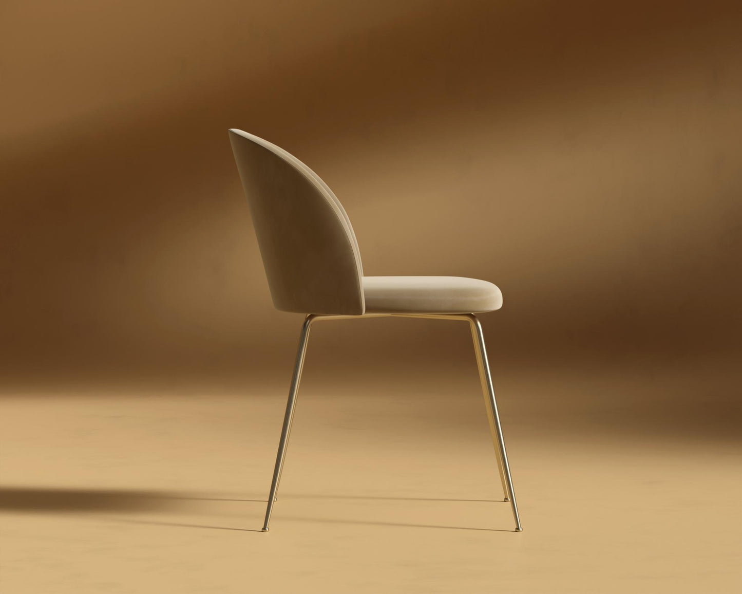 Iris Chair - Plush Velvet - Dune - Brass