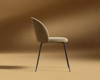 Iris Chair - Plush Velvet - Dune - Black