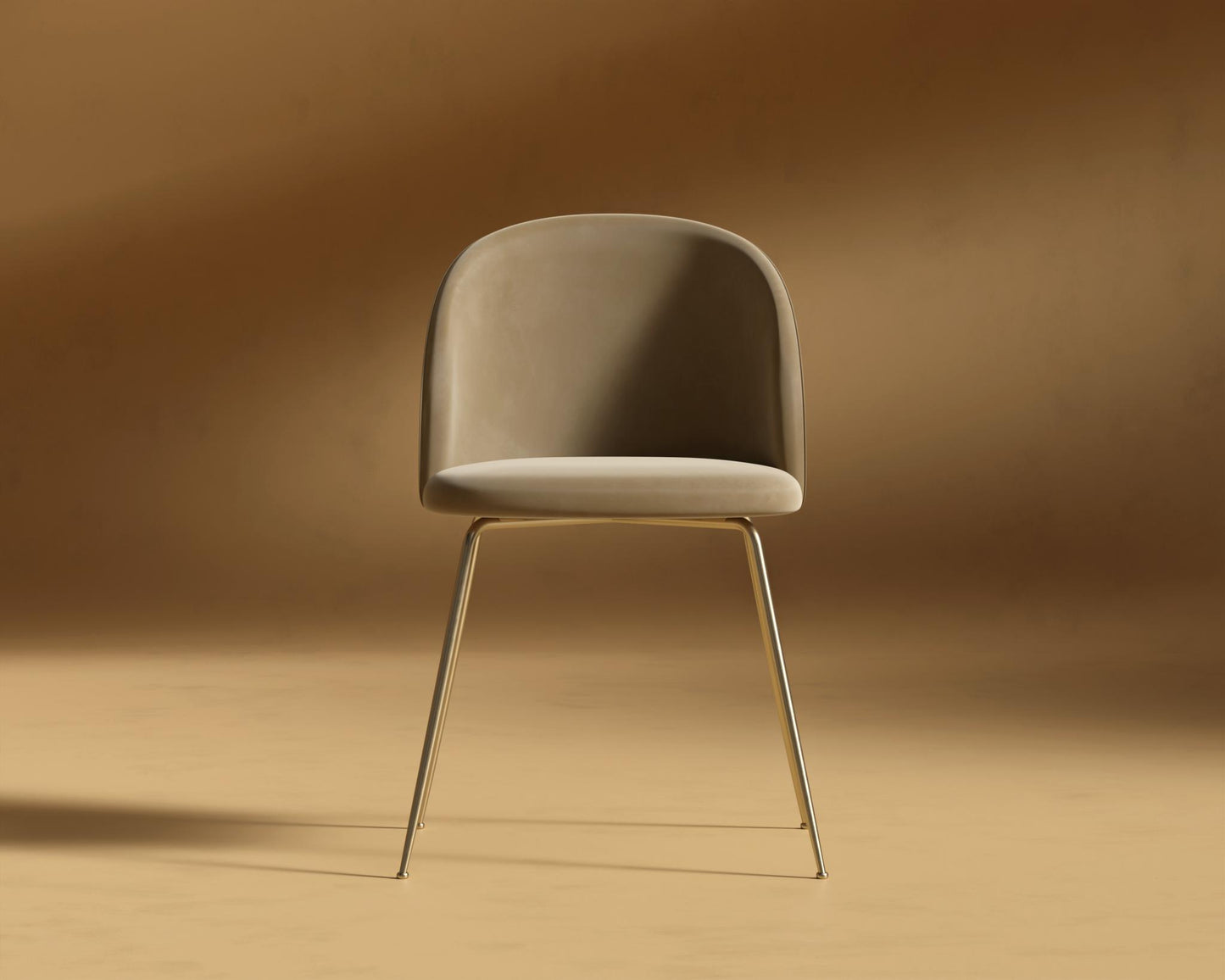 Iris Chair - Plush Velvet - Dune - Brass